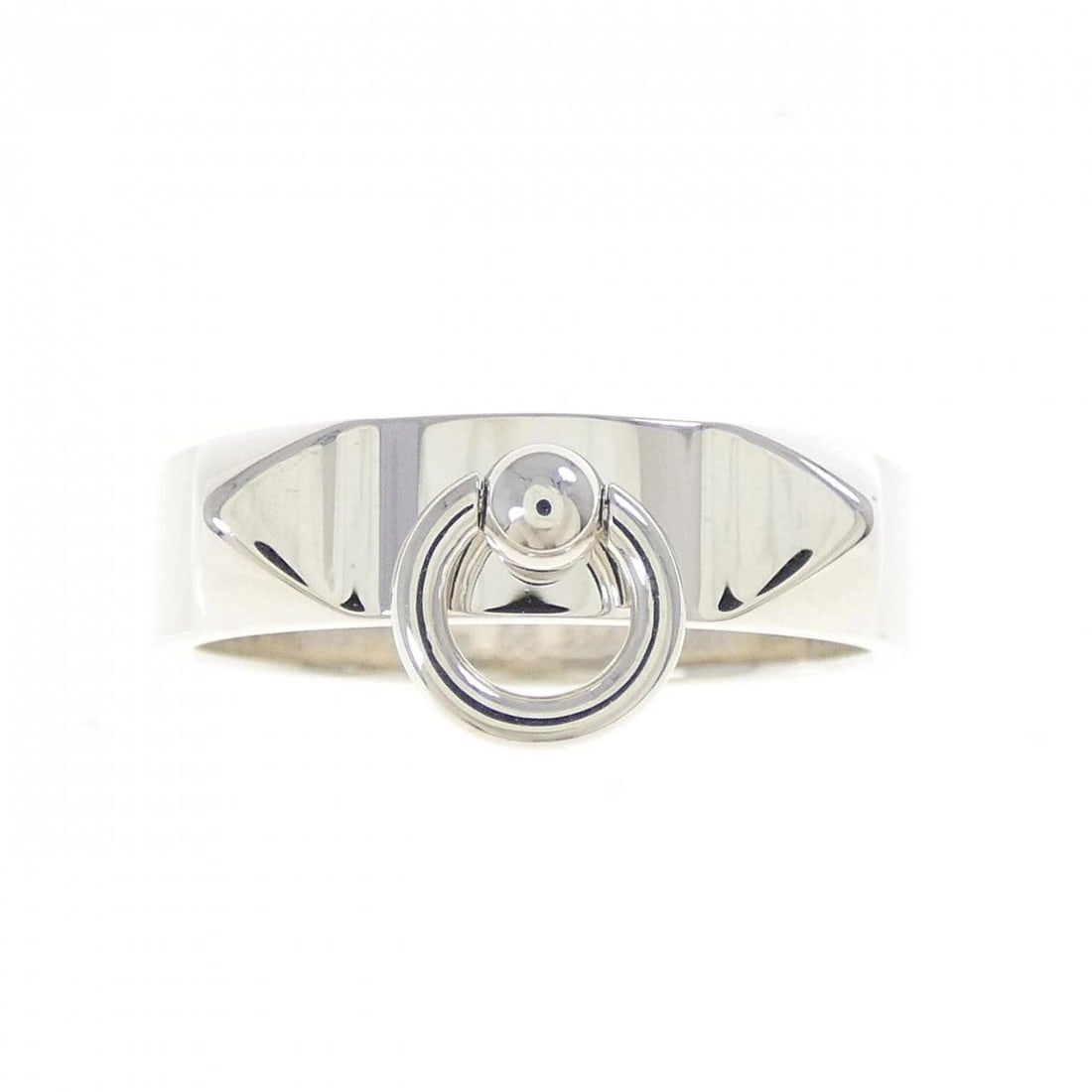 HERMES COLLIER CYANIDE RING: HERMES Collier Cyanide Ring Brand: HERMES Type: Ring Material: 925 Silver Color: Silver Size: 9 (US size) Accessories: None Accessories Notice: When purchasing pre-owned goods, please refer