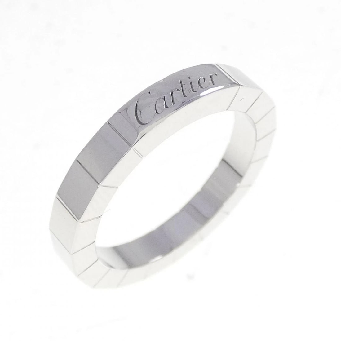 CARTIER LANIERES RING: Cartier Lanieres Ring Brand: Cartier Type: Ring Material: 750 White Gold Color: White Gold Size: 4.5-5 (US size) Accessories: None Accessories Notice: When purchasing pre-owned goods, please