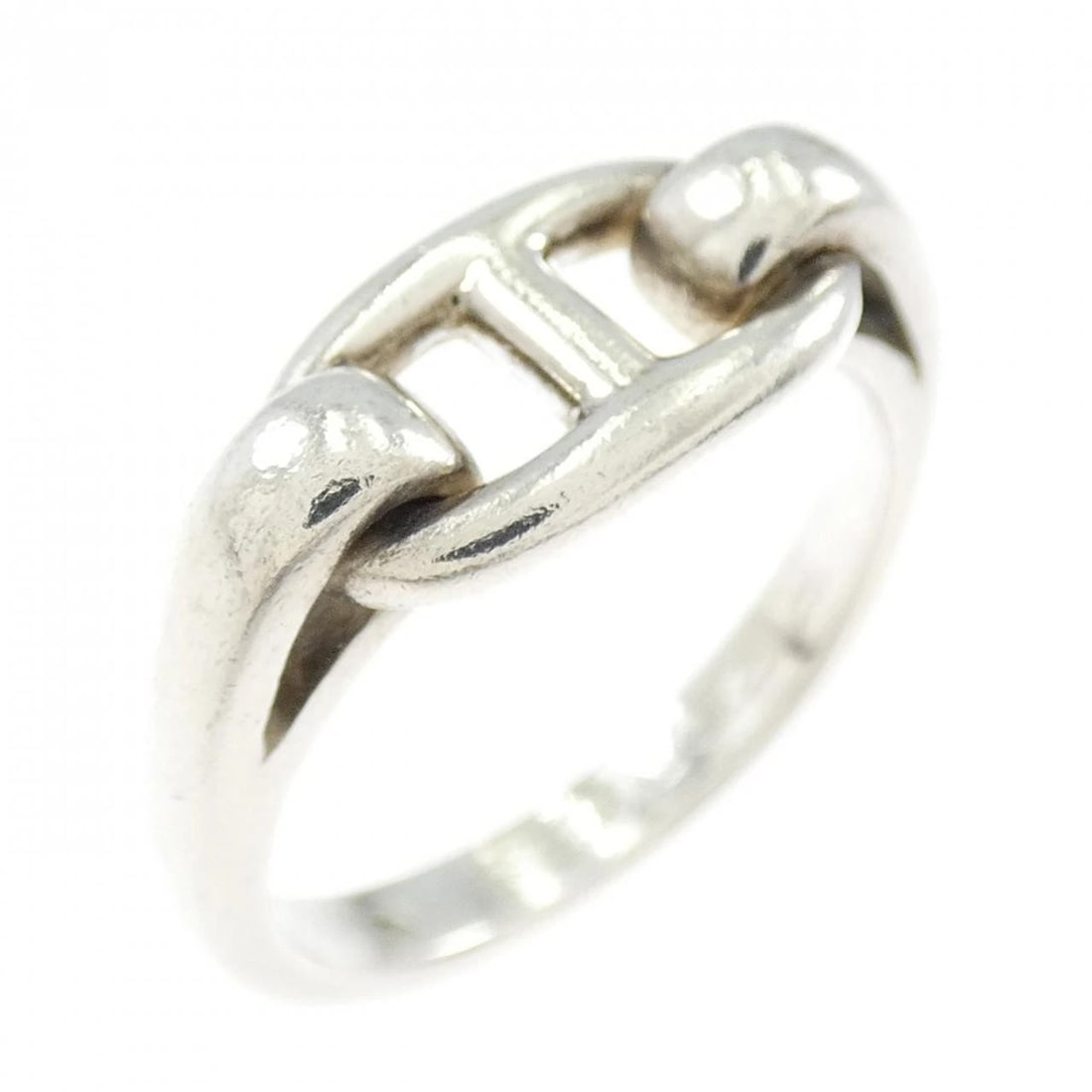 HERMES SELLIER RING: HERMES Sellier Ring Brand: HERMES Type: Ring Material: 925 Silver Color: Silver Size: 5 (US size) Accessories: None Accessories Notice: When purchasing pre-owned goods, please refer to the