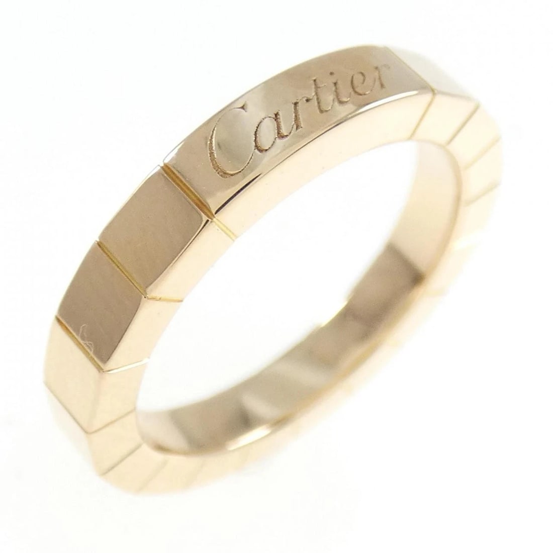 CARTIER LANIERES RING: Cartier Lanieres Ring Brand: Cartier Type: Ring Material: 750 Pink Gold Color: Pink Gold Size: 4-4.5 (US size) Accessories: None Accessories Notice: When purchasing pre-owned goods, please
