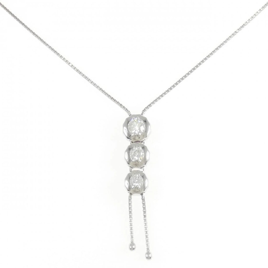 TASAKI DIAMOND NECKLACE: TASAKI Diamond Necklace Brand: TASAKI Type: Necklace Material: K18 White Gold Main Stone Natural Color: White Gold Size: -51cm ActualSize Pendant top H x W: 36.7mmx7.3mm Chain Max. W: 0.8mm 