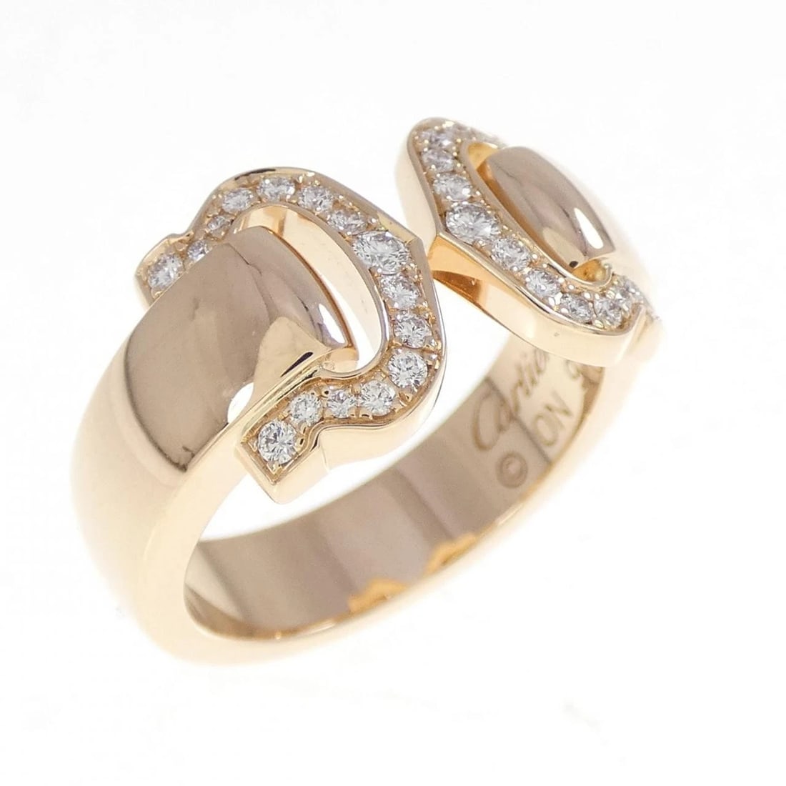 CARTIER 2C RING: Cartier 2C Ring Brand: Cartier Type: Ring Material: 750 Pink Gold Main Stone Natural Color: Pink Gold Size: 5 (US size) Accessories: None Accessories Notice: When purchasing pre-owned goods,