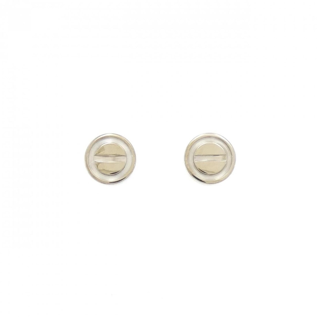 CARTIER LOVE EARRINGS: Cartier Love Earrings Brand: Cartier Type: Earrings Material: 750 White Gold Color: White Gold Size: ActualSize HxW: 7.1mmx7.1mm Accessories: None Accessories Notice: When purchasing