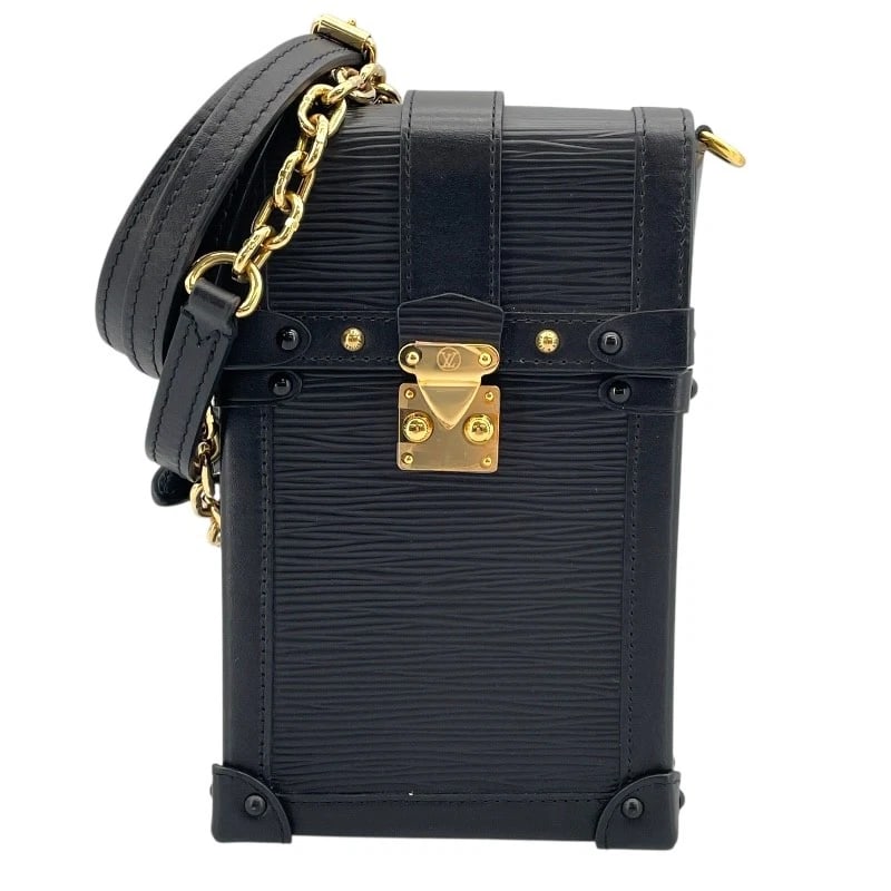 LOUIS VUITTON TRUNK VERTICAL CHAIN SHOULDER BAG: LOUIS VUITTON Trunk Vertical Chain Shoulder Bag Brand: LOUIS VUITTON Type: Shoulder Bag Material: Epi Color: black Size: W4.3 x H7.1x D1.6inch Shoulder:43.3inch Accessories: None Accessori