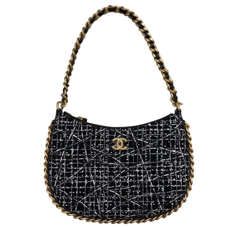 CHANEL SMALL HOBO BAG SHOULDER BAG: CHANEL Small Hobo Bag Shoulder Bag Brand: CHANEL Type: Shoulder Bag Material: Exterior Material tweed Color: None Size: W9.3 x H5.9x D0.8inch Shoulder:16.5inch Accessories: None Accessories