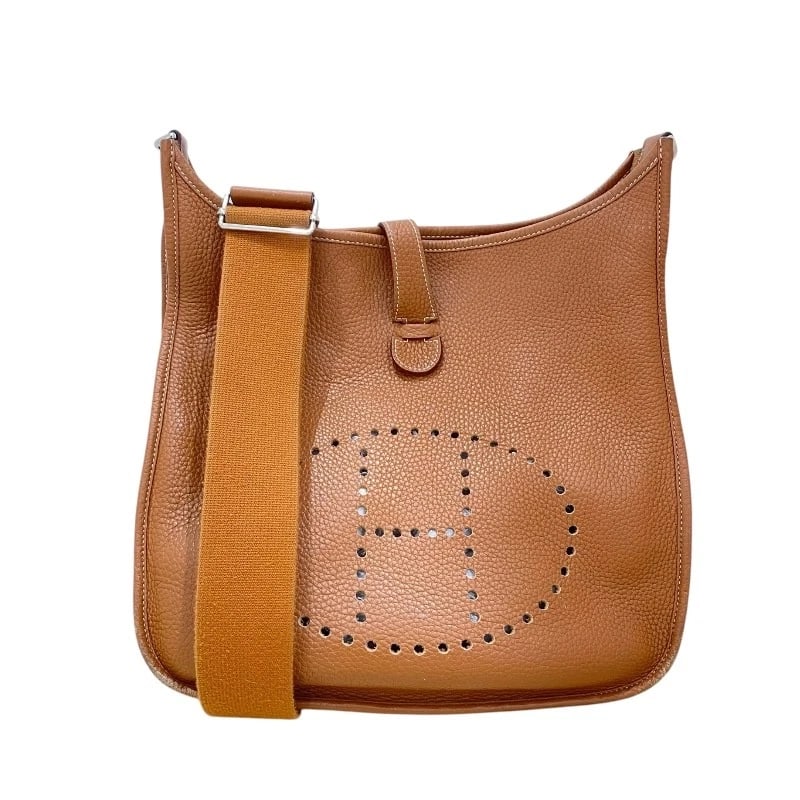 HERMES EVELYN SHOULDER BAG: HERMES Evelyn Shoulder Bag Brand: HERMES Type: Shoulder Bag Material: Taurillon Clemence Color: SVHardware Size: W11.2 x H11.4x D2.8inch Accessories: None Accessories Notice: When purchasing
