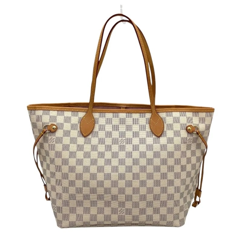 LOUIS VUITTON NEVERFULL MM TOTE BAG: LOUIS VUITTON Neverfull MM Tote Bag Brand: LOUIS VUITTON Type: Tote Bag Material: Damier Azur Canvas Color: white Size: W13.0 x H11.4x D6.3inch Accessories: None Accessories Notice: When p