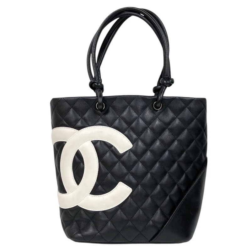 CHANEL CAMBON TOTE MM TOTE BAG: CHANEL Cambon Tote MM Tote Bag Brand: CHANEL Type: Tote Bag Material: lambskin Color: black Size: W7.9 x H9.4x D4.5inch Accessories: None Accessories Notice: When purchasing pre-owned good