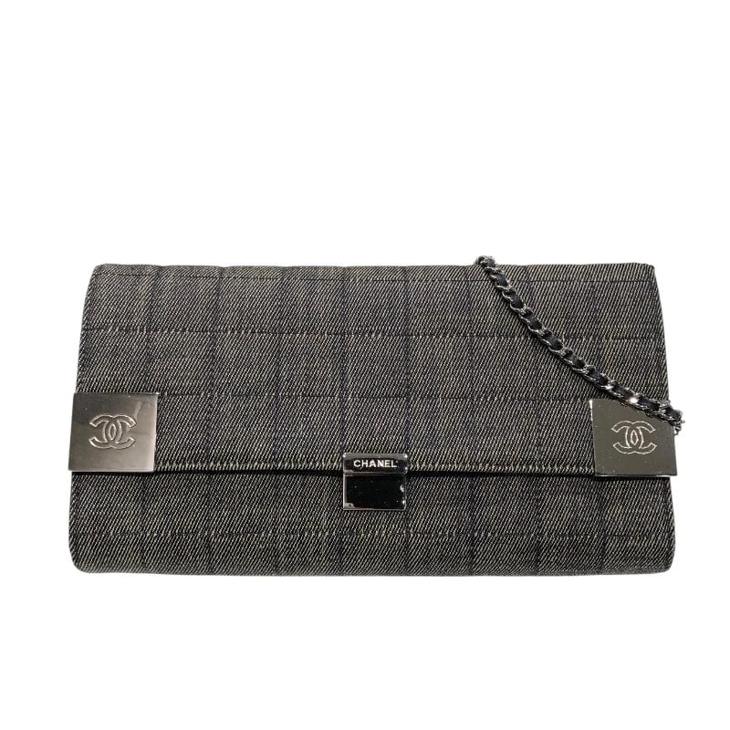 CHANEL COCO MARK CHOCOLATE BAR DENIM ONE BELT SHOULDER BAG: CHANEL COCO Mark Chocolate Bar Denim One Belt Shoulder Bag Brand: CHANEL Type: Shoulder Bag Material: Denim / leather Color: denim Size: W11.0 x H5.9x D2.0inch Shoulder:28.0inch Accessories: None