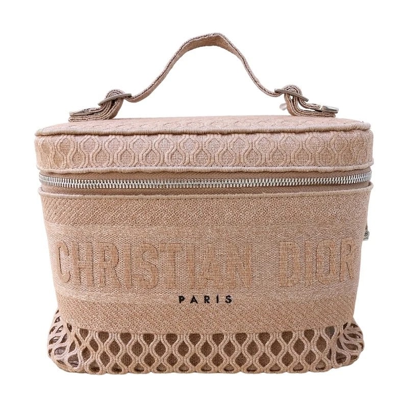 CHRISTIAN DIOR VANITY BAG OTHER BAG: Christian Dior Vanity bag Other bag Brand: Christian Dior Type: Other bag Material: canvas Color: Pink SilverHardware Size: W9.4 x H7.1x D5.1inch Accessories: None Accessories Notice: When