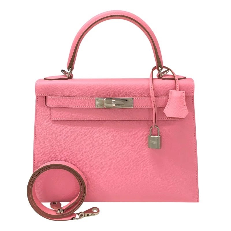 HERMES KELLY 28 SHOULDER BAG: HERMES Kelly 28 Shoulder Bag Brand: HERMES Type: Shoulder Bag Material: Epsom Color: Pink SilverHardware Size: W11.4 x H8.3x D4.7inch Shoulder:34.6inch Accessories: None Accessories Notice