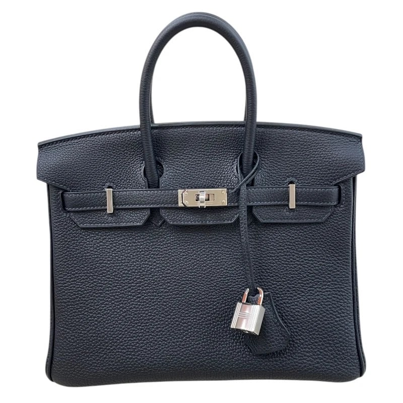 HERMES BIRKIN 25 HANDBAG: HERMES Birkin 25 Handbag Brand: HERMES Type: Handbag Material: Exterior Material Togo Color: Exterior Color Cavan SVHardware Size: W10.0 x H8.1x D5.3inch Accessories: None Accessories Noti