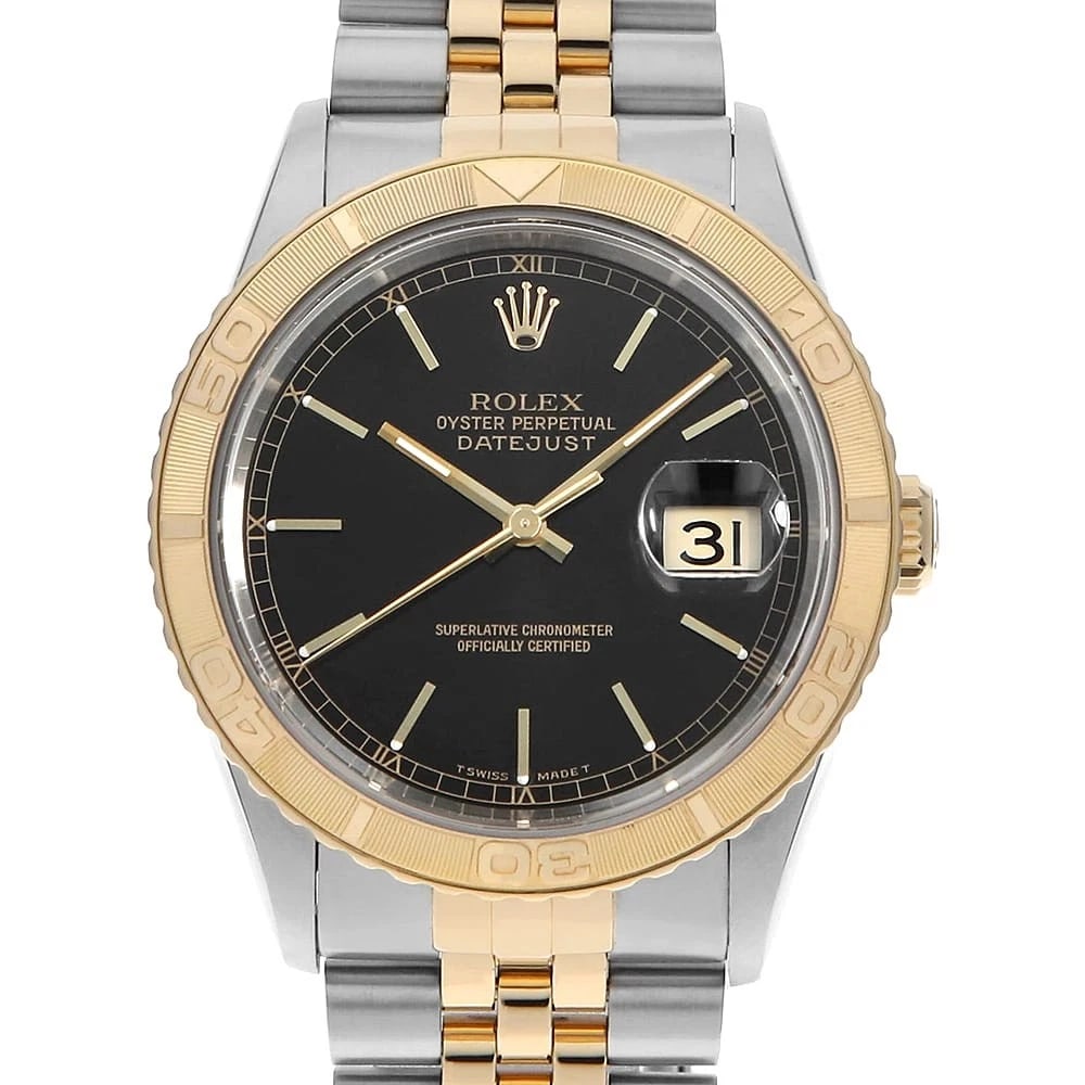 ROLEX DATEJUST THUNDERBIRD BLACK JUBILEE BRACELET WATCH: ROLEX Datejust Thunderbird black jubilee braceletWatch Brand: ROLEX Type: Wrist watch Material: Band Material Stainless Steel/Yellow Gold, Case Material Stainless Steel Color: Dial Color Black 