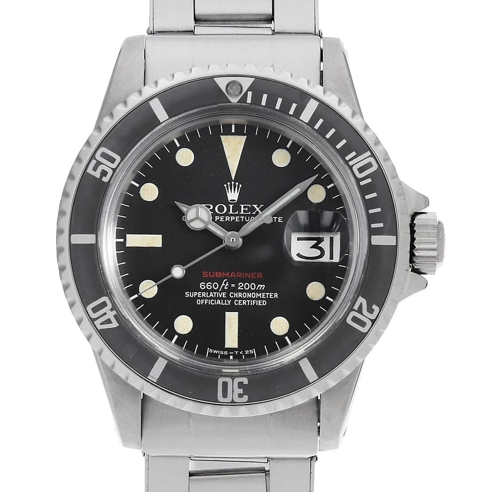 ROLEX SUBMARINER DATE RED SUB BLACK MARK DIAL WATCH (1 of 5)