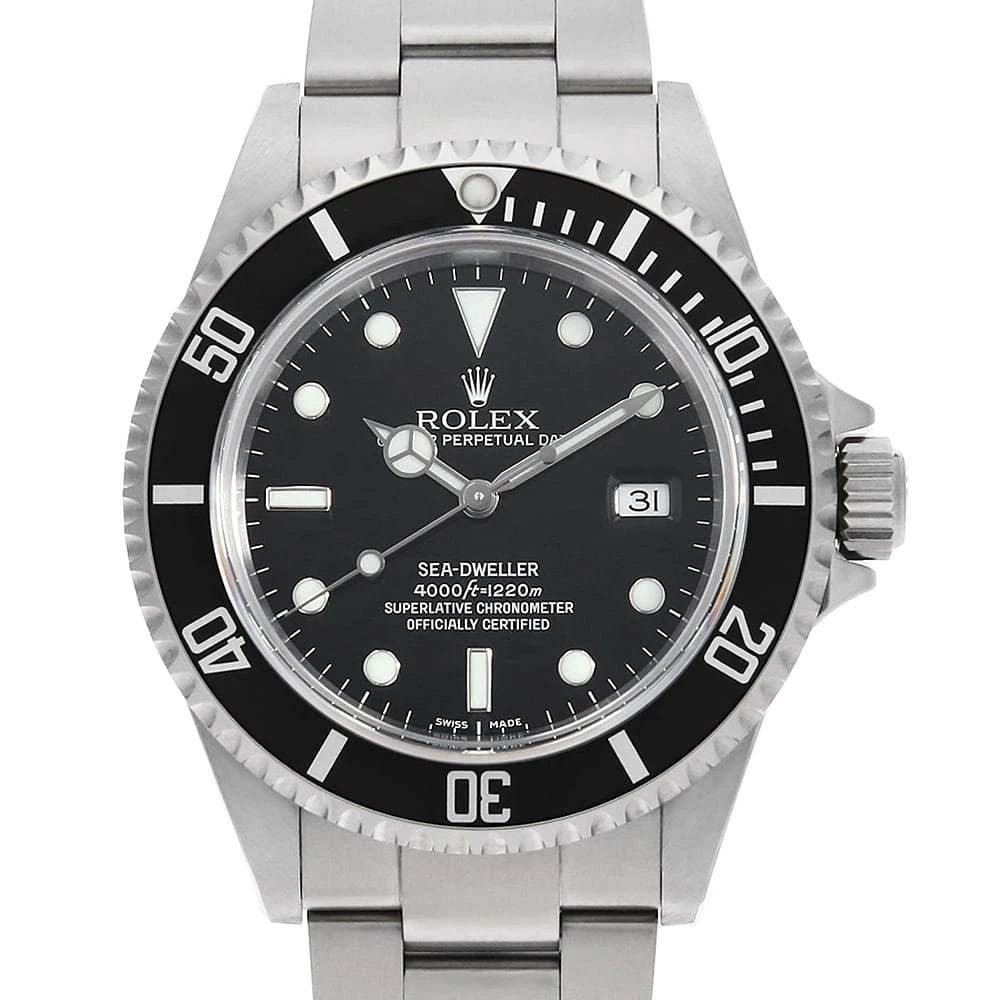 ROLEX SEA-DWELLER BLACK M WATCH: ROLEX SEA-DWELLER black M Watch Brand: ROLEX Type: Wrist watch Material: Band Material Stainless Steel, Case Material Stainless Steel Color: Dial Color Black Size: Band Size 18cm (7.1inch), Case S