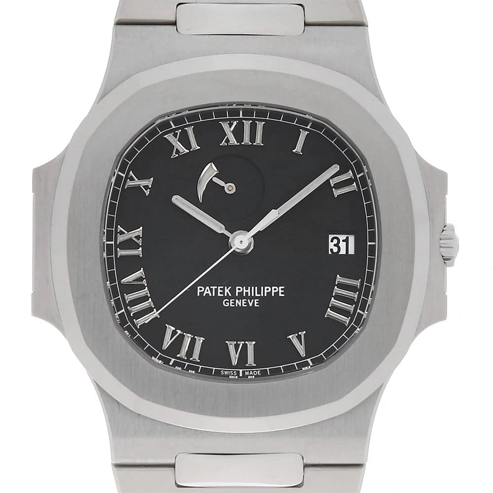 PATEK PHILIPPE NAUTILUS POWER RESERVE WATCH: PATEK PHILIPPE Nautilus power reserveWatch Brand: PATEK PHILIPPE Type: Wrist watch Material: Band Material Stainless Steel, Case Material Stainless Steel Color: Dial Color Black Size: Band Size 18