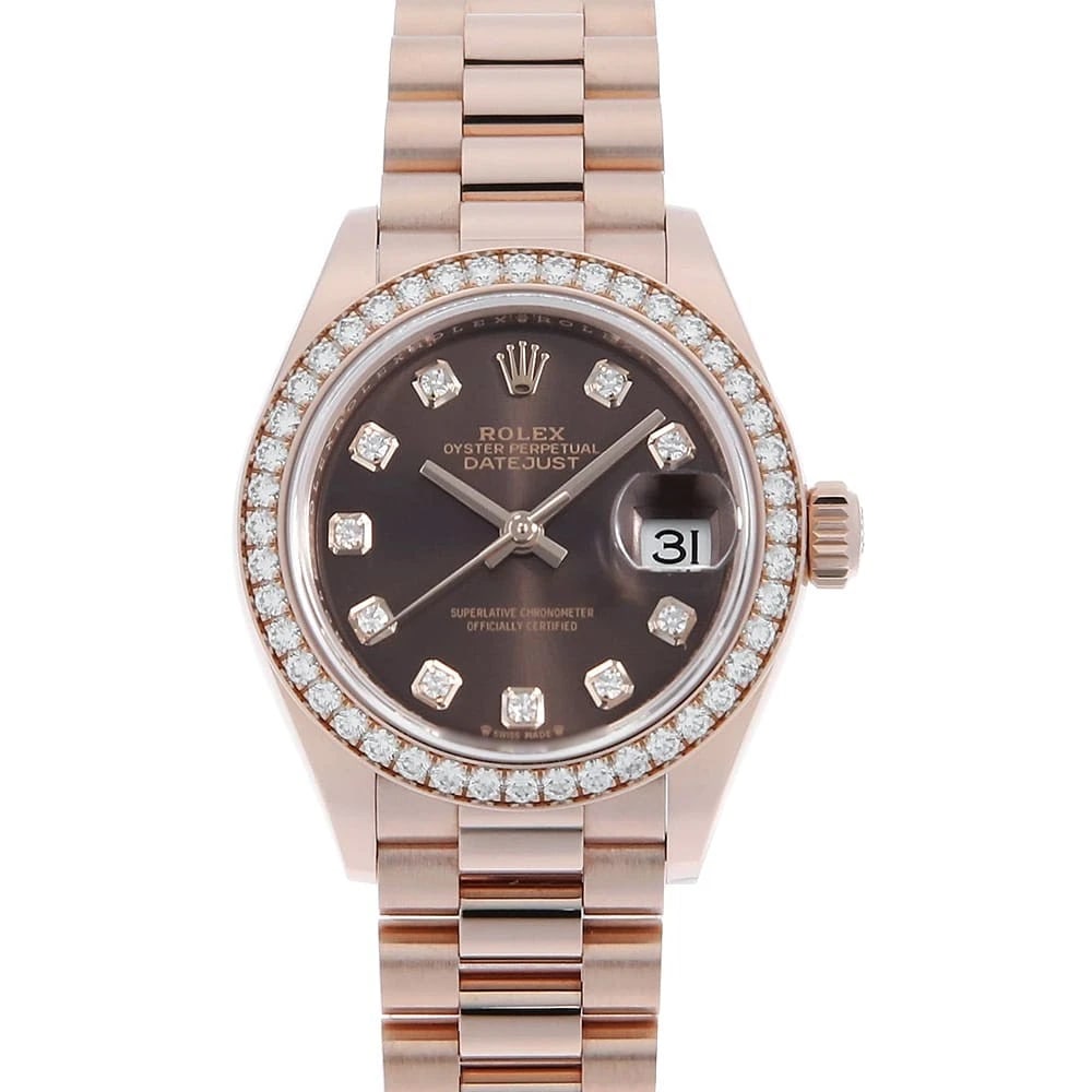 ROLEX DATEJUST BEZEL DIAMOND CHOCOLATE BROWN WATCH (1 of 5)