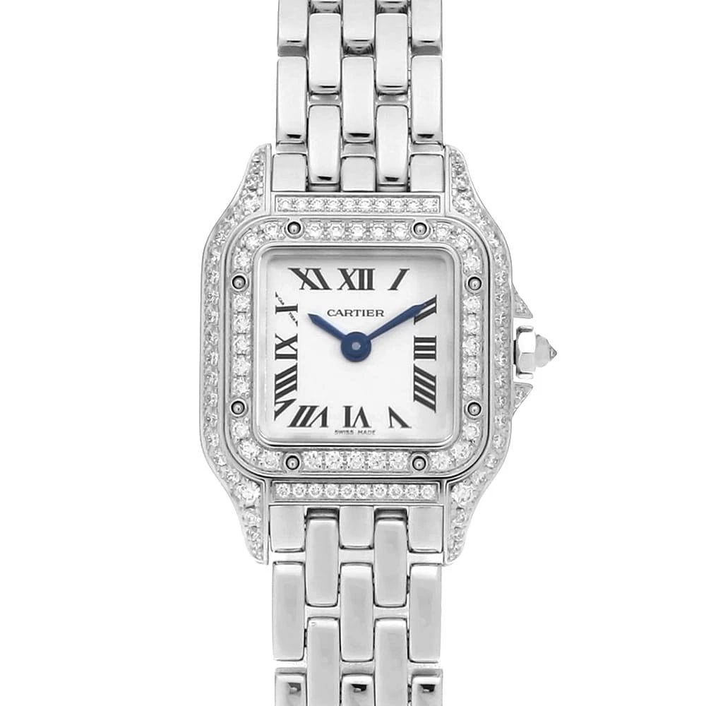 CARTIER PANTHERE MINI WATCH: Cartier PANTHERE miniWatch Brand: Cartier Type: Wrist watch Material: Band Material White Gold, Case Material White Gold Color: Dial Color Silver Size: Band Size 15cm (5.9inch), Case Size