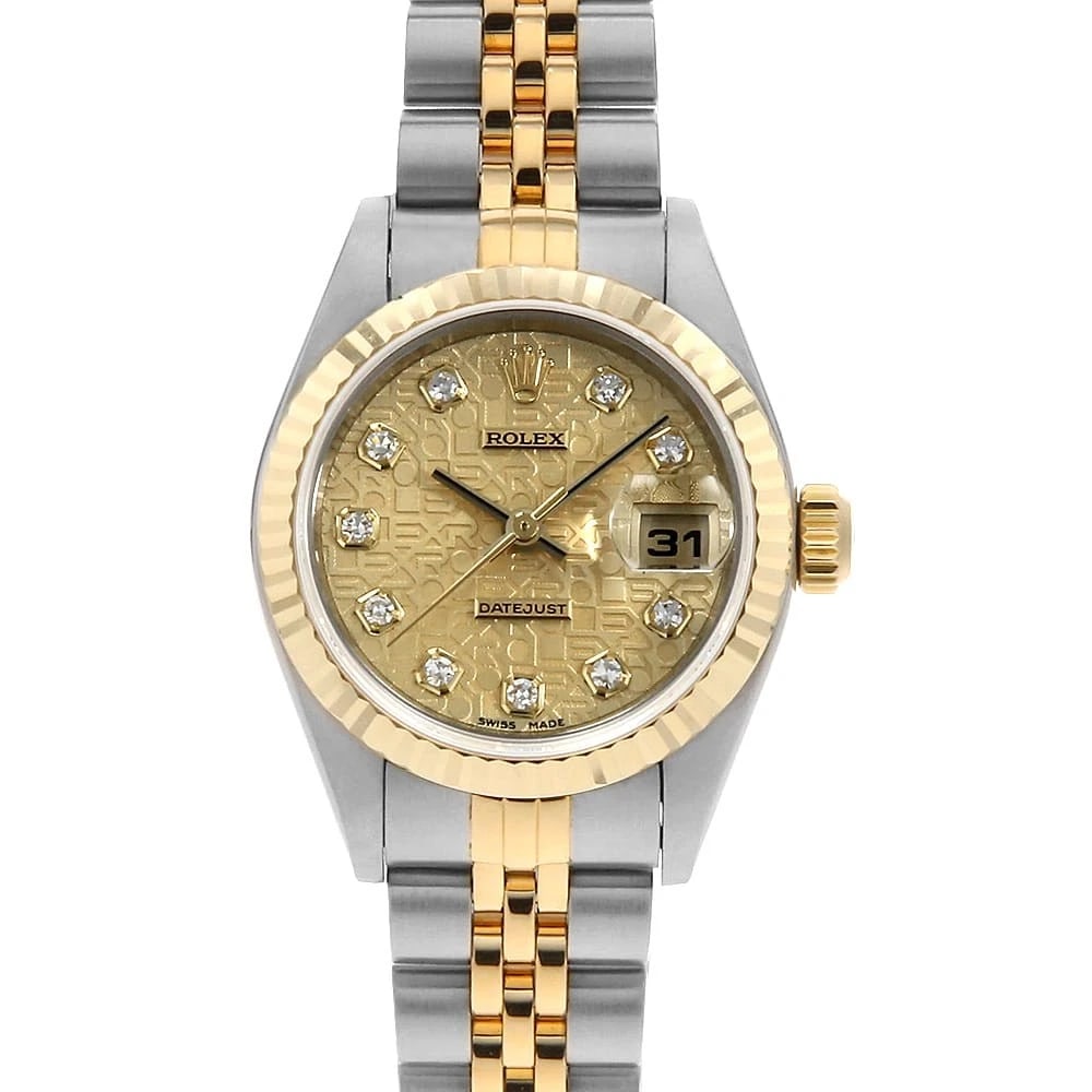 ROLEX DATEJUST DIAMOND CHAMPAGNE CARVING COMPUTER WATCH: ROLEX Datejust Diamond Champagne Carving computerWatch Brand: ROLEX Type: Wrist watch Material: Band Material Stainless Steel/Yellow Gold, Case Material Stainless Steel Color: Dial Color
