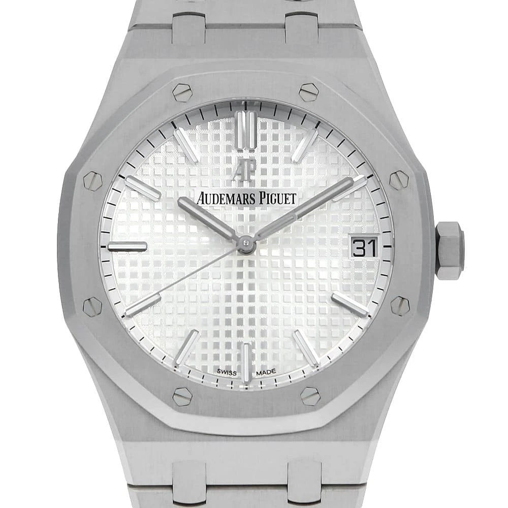 AUDEMARS PIGUET ROYAL OAK AUTOMATIC WATCH: AUDEMARS PIGUET Royal Oak Automatic Watch Brand: AUDEMARS PIGUET Type: Wrist watch Material: Band Material Stainless Steel, Case Material Stainless Steel Color: Dial Color Silver Size: Band Size 1