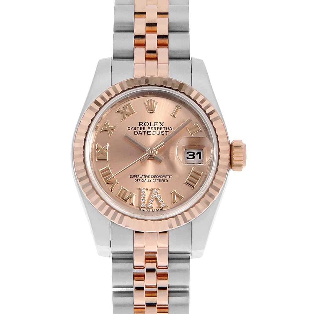 ROLEX DATEJUST DIAMOND PINK ROME WATCH: ROLEX Datejust diamond Pink RomeWatch Brand: ROLEX Type: Wrist watch Material: Band Material Stainless Steel/Everose Gold, Case Material Stainless Steel Color: Dial Color Pink Size: Band Size None