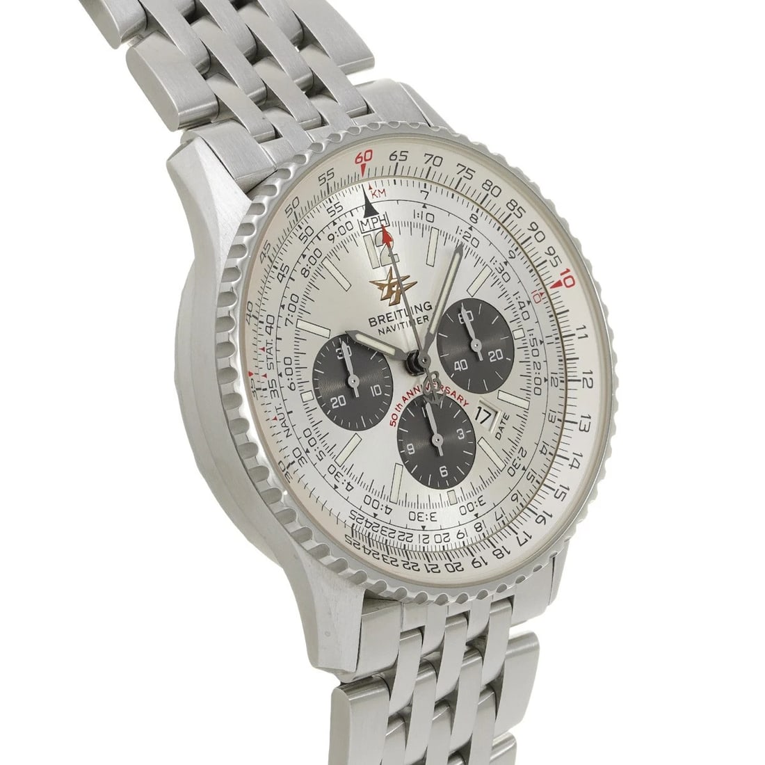 BREITLING NAVITIMER SILVER WATCH - 3