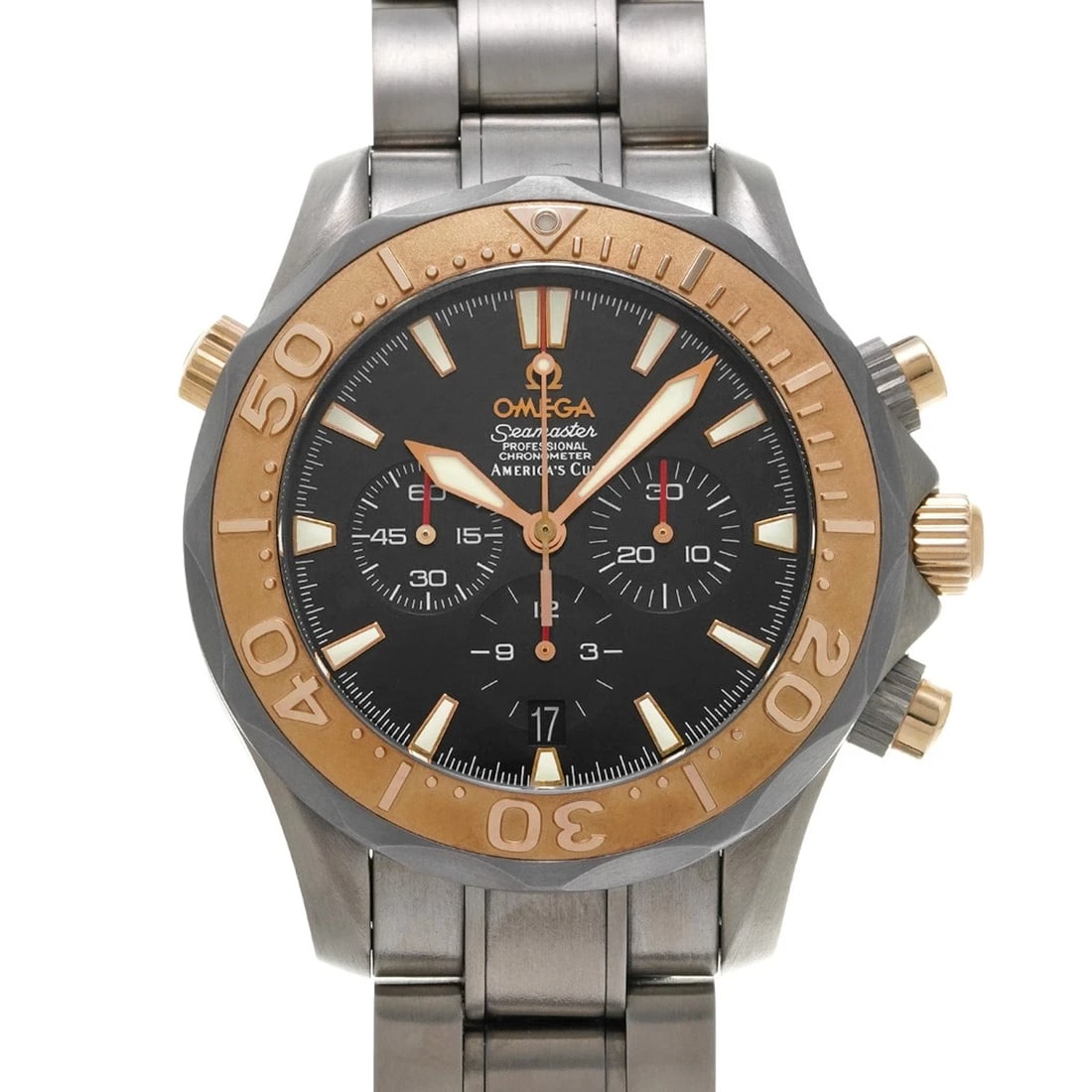 OMEGA SEAMASTER PROFESSIONAL CHRONOGRAPH BLACK WATCH: OMEGA Seamaster Professional Chronograph black WATCH Brand: OMEGA Type: Wristwatch Material: Band Material titanium, Case Material titanium Color: Dial Color black Size: Case H/about 41.5mm