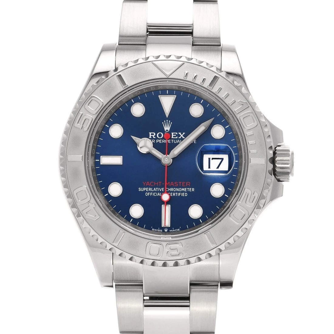 ROLEX YACHT MASTER BRIGHT BLUE WATCH: ROLEX Yacht Master Bright blue WATCH Brand: ROLEX Type: Wristwatch Material: Band Material Stainless steel, Case Material Stainless steel Color: Dial Color Bright blue Size: Case H/about 40mm W/ab