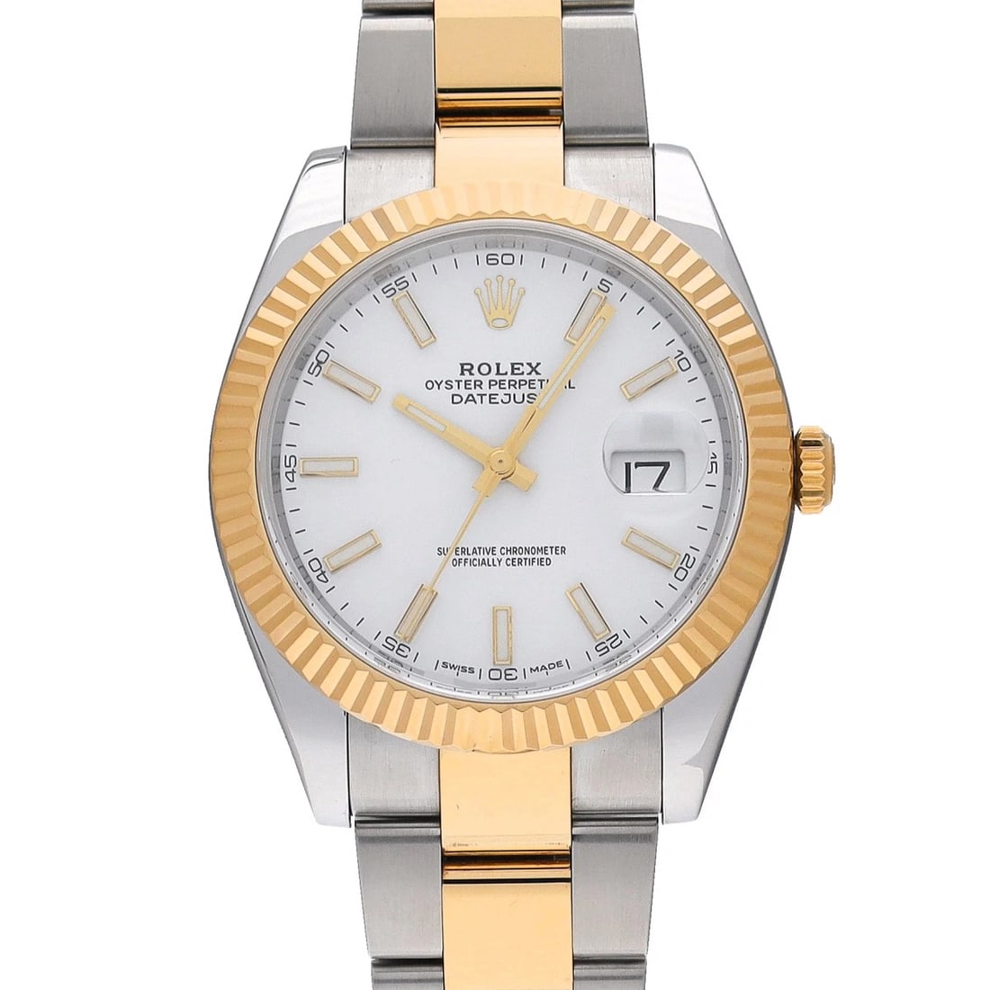 ROLEX DATEJUST WHITE WATCH: ROLEX Datejust white WATCH Brand: ROLEX Type: Wristwatch Material: Band Material Stainless steel/Yellow Gold, Case Material Stainless steel Color: Dial Color white Size: Case H/about 41mm
