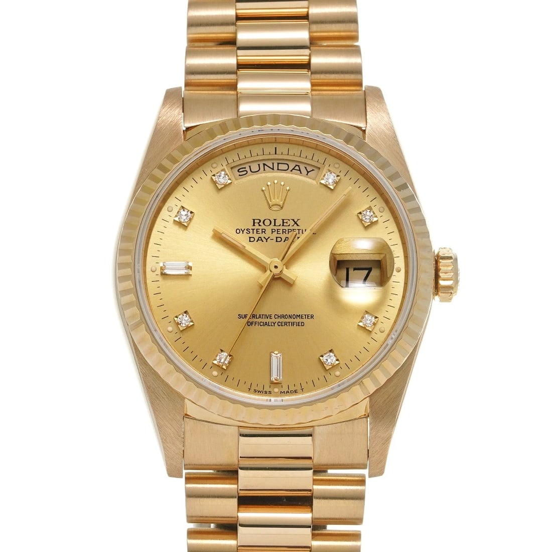 ROLEX DAY DATE CHAMPAGNE DIAMOND WATCH (1 of 5)