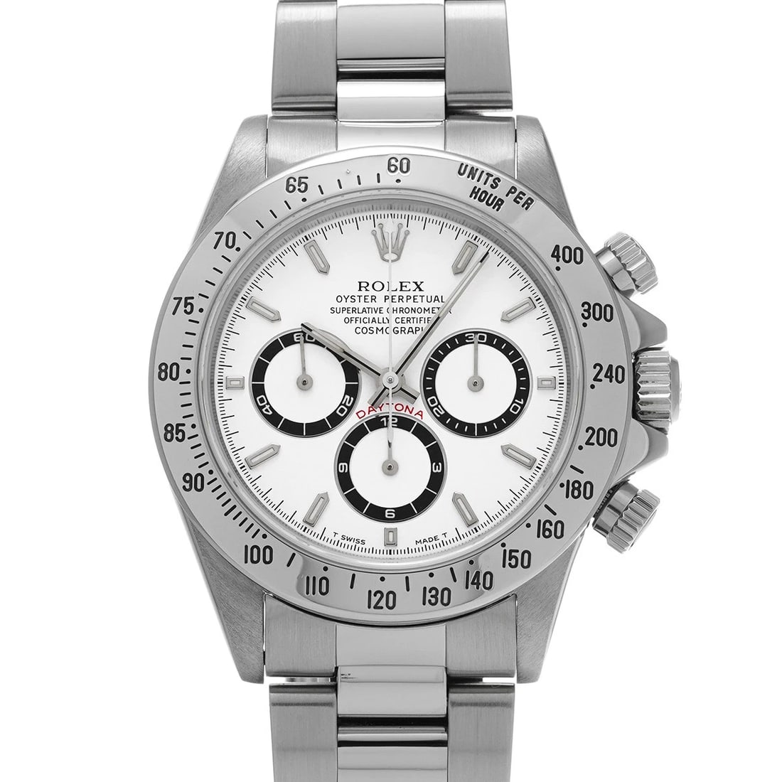 ROLEX COSMOGRAPH DAYTONA WHITE WATCH: ROLEX Cosmograph Daytona white WATCH Brand: ROLEX Type: Wristwatch Material: Band Material Stainless steel, Case Material Stainless steel Color: Dial Color white Size: Case H/about 40mm W/about 40
