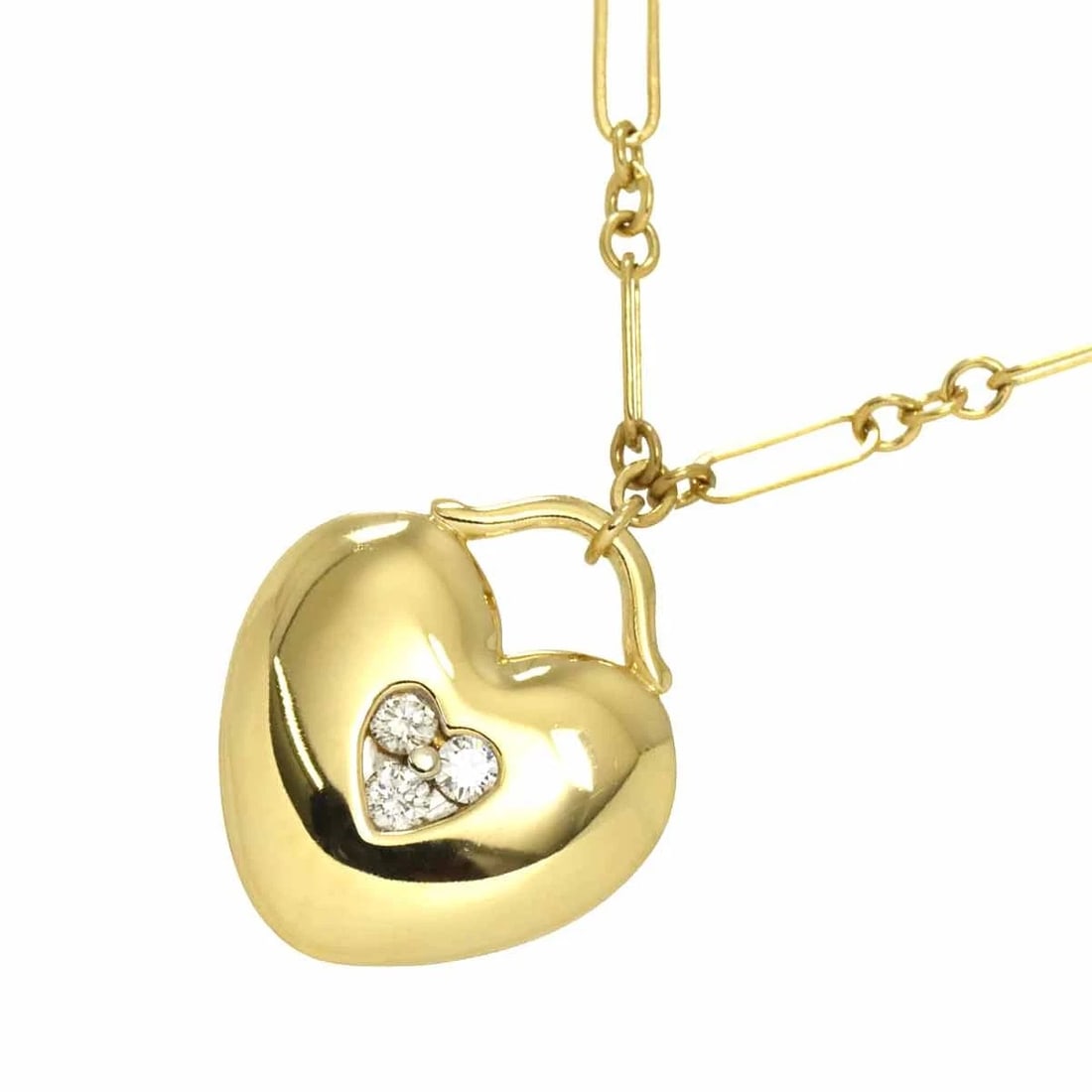 TIFFANY CO. HEART ROCK DIAMOND NECKLACE: TIFFANY Co. Heart Rock Diamond Necklace Brand: TIFFANY Co. Type: Necklace Material: 18K Yellow Gold Main Stone Natural Color: Yellow Gold Size: internal circumference of the chain:15.7inch Top Cha