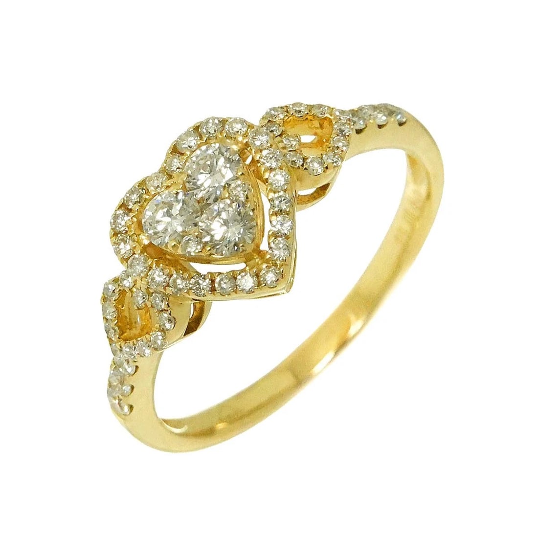 DIAMOND RING 18K K18 YG YELLOW GOLD 750 (1 of 5)