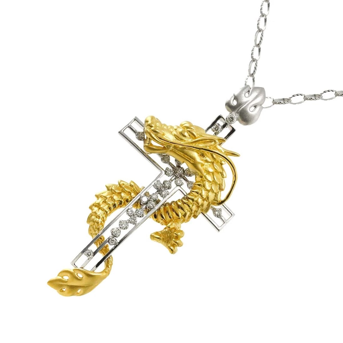 DIAMOND NECKLACE 18K K18 YG WG: Diamond Necklace 18K K18 YG WG Brand: Unbranded Type: Necklace Material: 18K White Gold Main Stone Natural Color: White Gold Size: internal circumference of the chain:20.1inch(Adjustable) Top