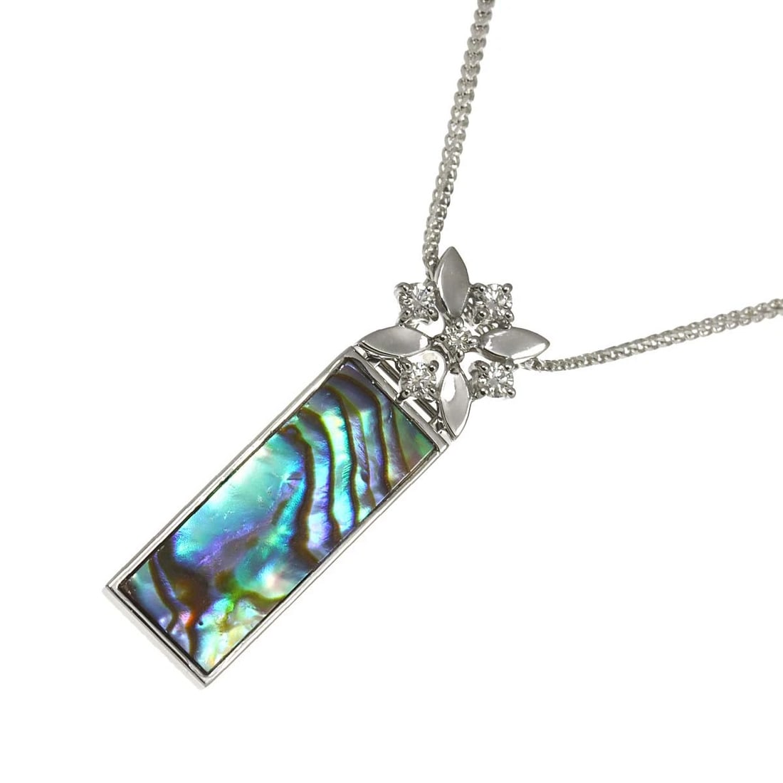 TASAKI MOTHER OF PEARL MOP DIAMOND NECKLACE 18K (1 of 3)