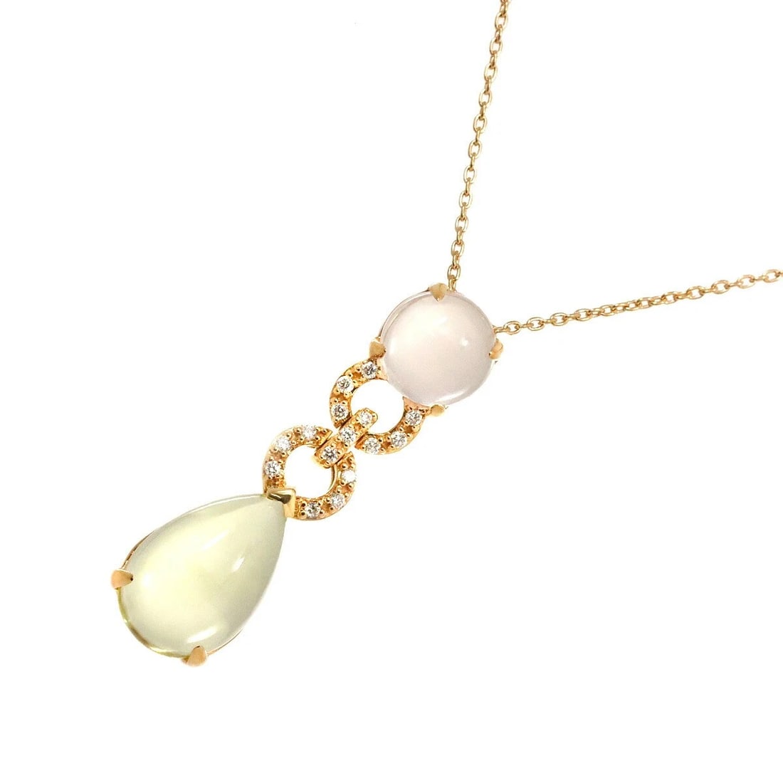 PONTE VECCHIO QUARTZ DIAMOND NECKLACE: Ponte Vecchio Quartz Diamond Necklace Brand: Ponte Vecchio Type: Necklace Material: 18K Pink Gold Main Stone Natural Color: Pink Gold Size: internal circumference of the chain: 15.7inch to