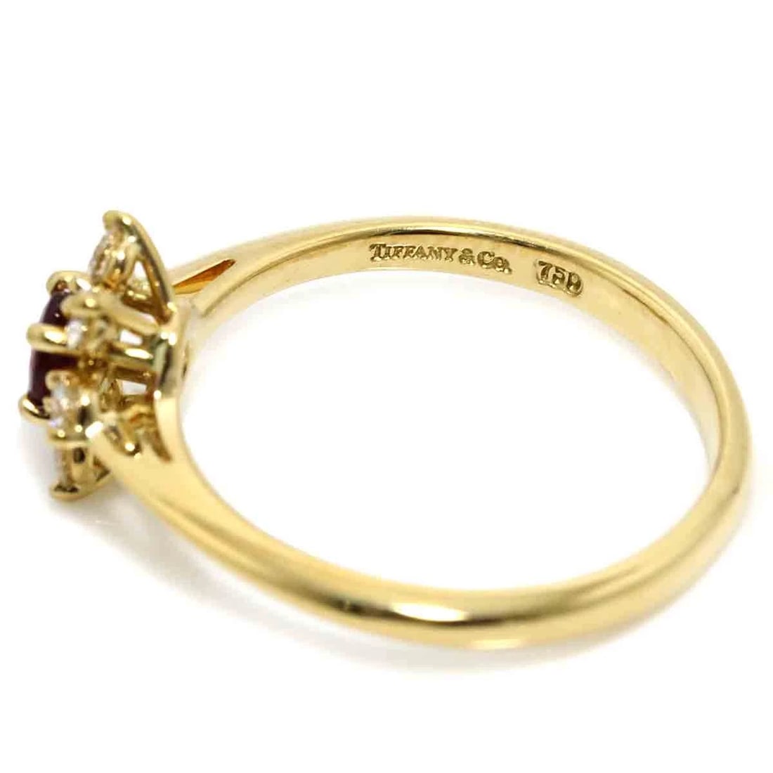 TIFFANY CO. RUBY DIAMOND RING 18K - 3