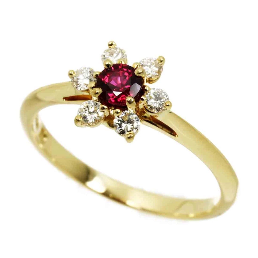 TIFFANY CO. RUBY DIAMOND RING 18K - 4