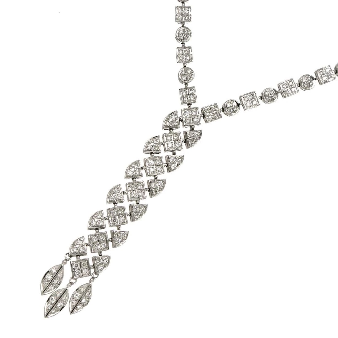 DIAMOND NECKLACE 18K WG WHITE GOLD 750: Diamond Necklace 18K WG White Gold 750 Brand: Unbranded Type: Necklace Material: 18K White Gold Main Stone Natural Color: White Gold Size: internal circumference of the chain:15.7inch