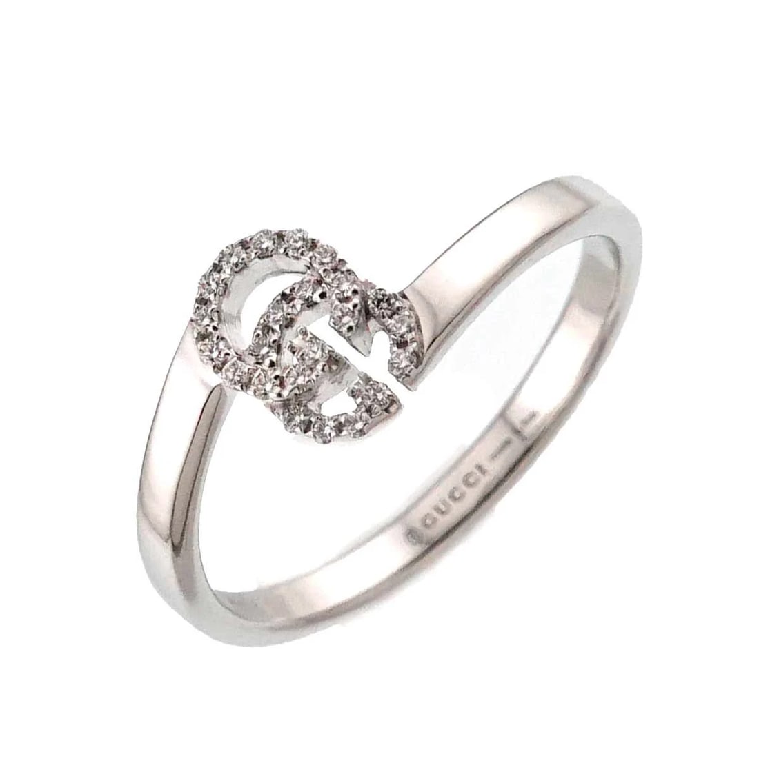 GUCCI GG LOGO RING DIAMOND 18K K18 WG 750 (1 of 3)
