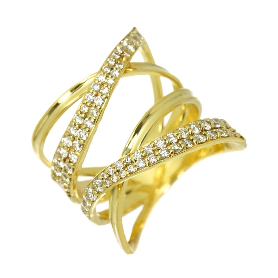 DIAMOND RING 18K YG YELLOW GOLD 750 (1 of 5)