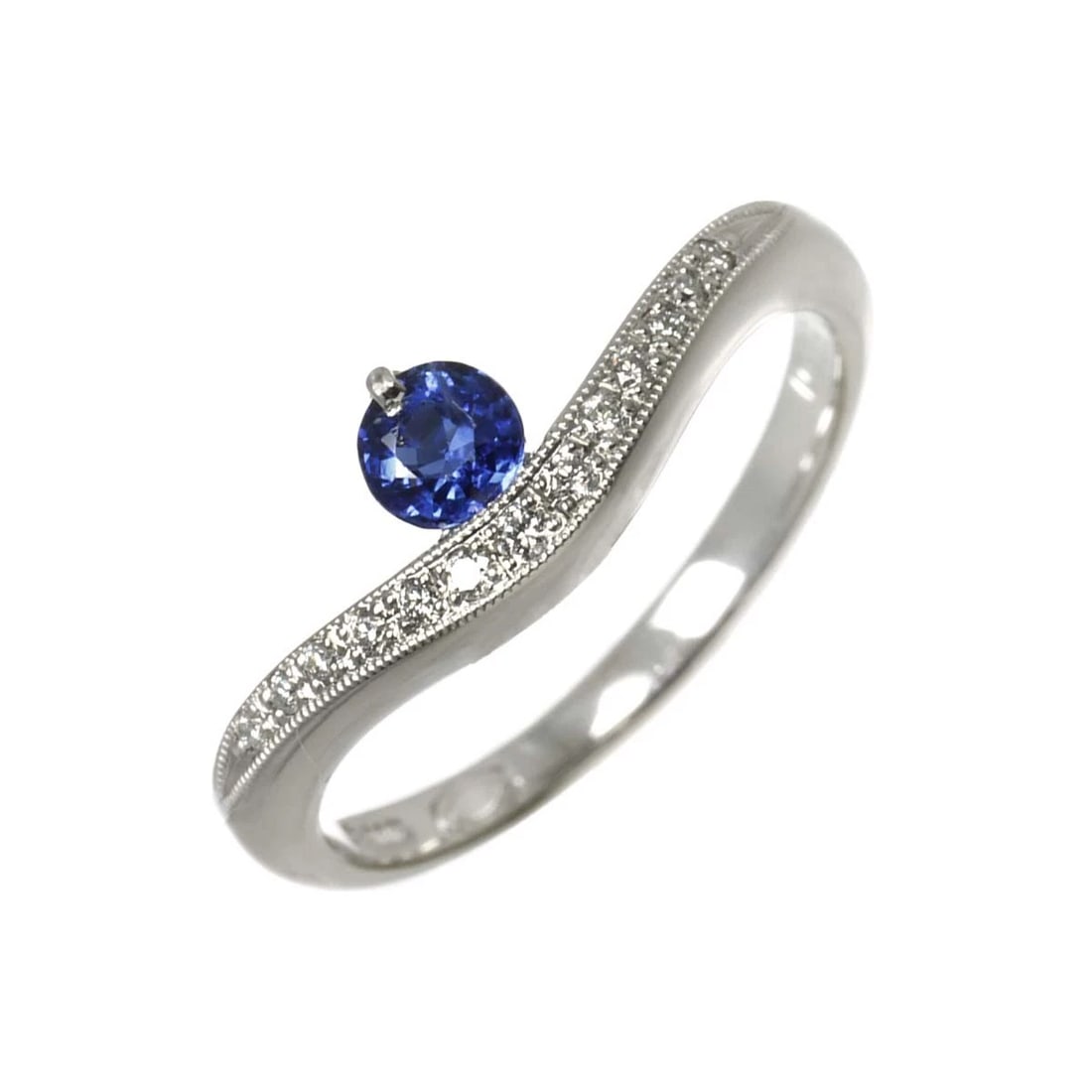 SAPPHIRE DIAMOND RING PT PLATINUM: Sapphire Diamond Ring Pt Platinum Brand: Unbranded Type: Ring Material: Pt Platinum Main Stone Sapphire Color: Platinum Size: 6(US) Accessories: None Accessories Notice: When purchasing