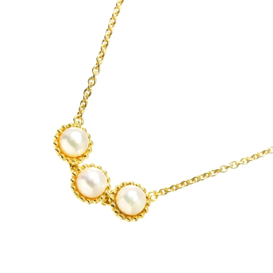 MIKIMOTO BABY PEARL NECKLACE 18K YG 750: MIKIMOTO Baby Pearl Necklace 18K YG 750 Brand: MIKIMOTO Type: Necklace Material: 18K Yellow Gold Main Stone Akoya Pearl Color: Yellow Gold Size: internal circumference of the chain: 16.1inch to 15