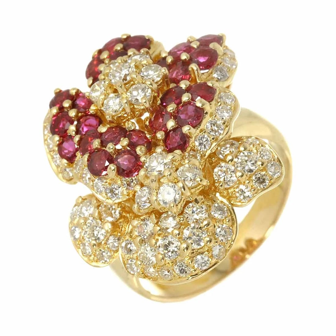 PONTE VECCHIO DIAMOND RUBY RING 18K YG: Ponte Vecchio Diamond Ruby Ring 18K YG Brand: Ponte Vecchio Type: Ring Material: 18K Yellow Gold Main Stone Ruby Color: Yellow Gold Size: 6.25-6.5(US) Accessories: None Accessories Notice:
