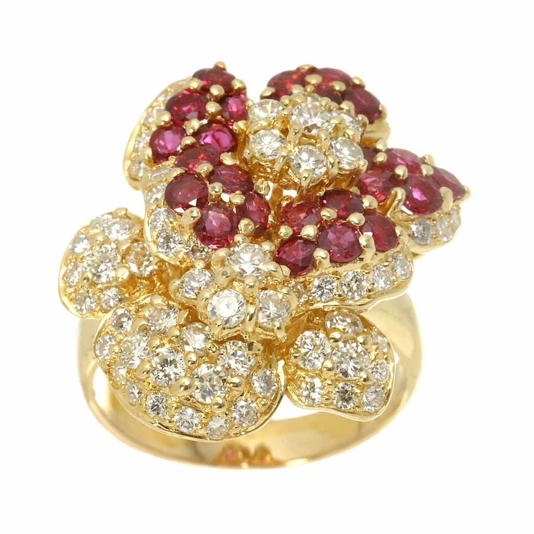 PONTE VECCHIO DIAMOND RUBY RING 18K YG - 2