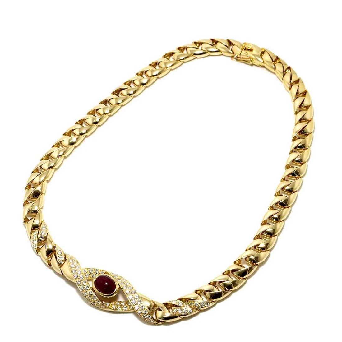 CARTIER RUBY DIAMOND NECKLACE 18K YELLOW GOLD 750 (1 of 4)