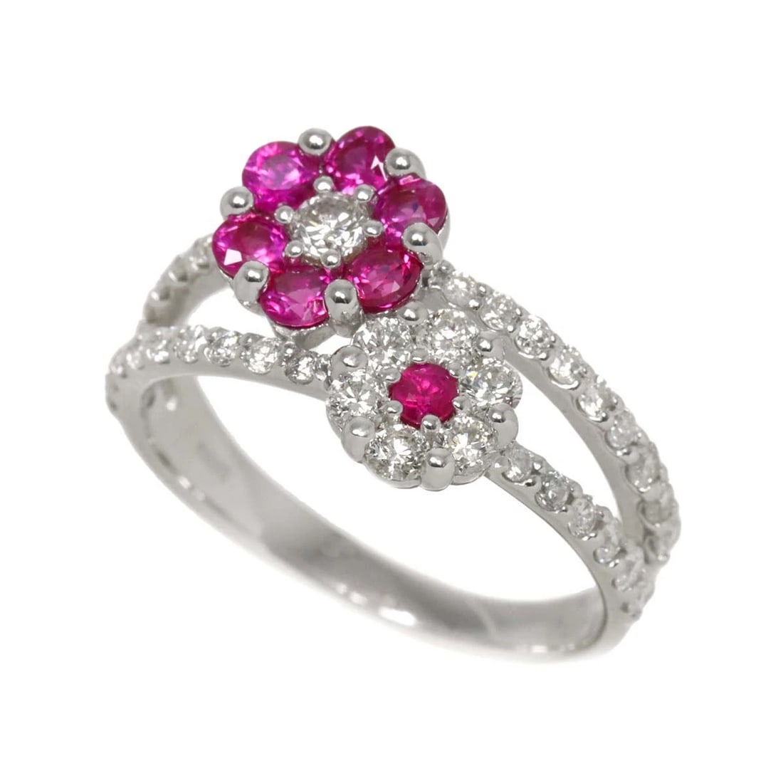 RUBY DIAMOND RING 18K WG - 3