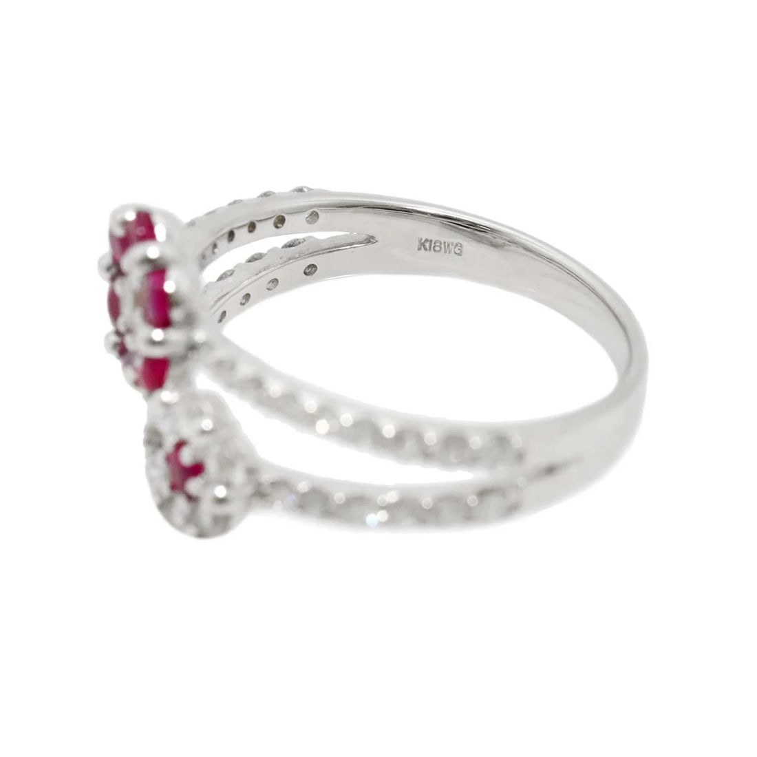 RUBY DIAMOND RING 18K WG - 4