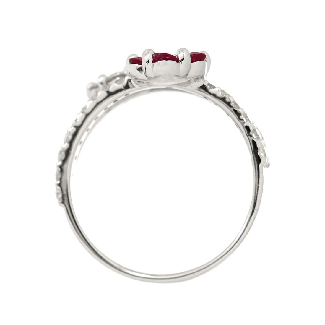 RUBY DIAMOND RING 18K WG - 6