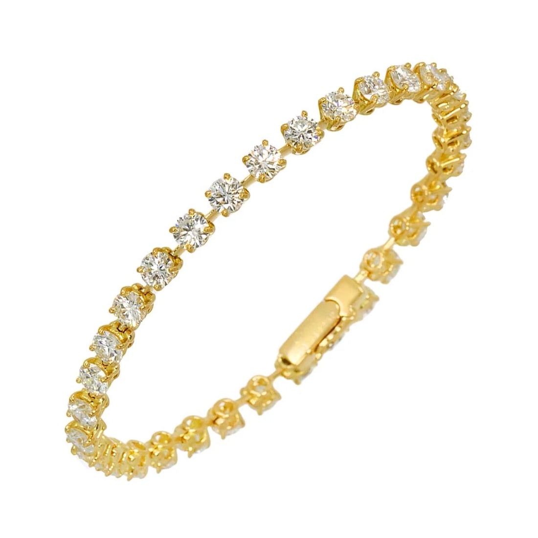 CARTIER DIAMOND BRACELET 18K YELLOW GOLD 750: Cartier Diamond Bracelet 18K Yellow Gold 750 Brand: Cartier Type: Bracelet Material: 18K White Gold Main Stone Natural Color: White Gold Size: Inner circumference.6.5inch diameter:4mm 